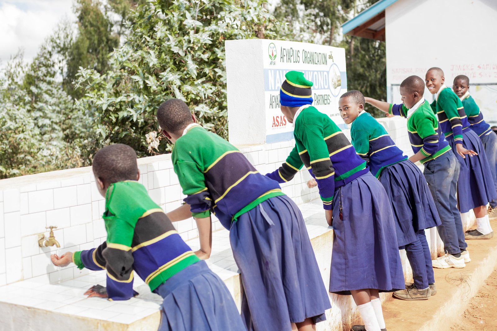 Hand washing station in Luhindo primary